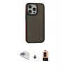 MARSİLYAN™- iPhone 13 Pro Max Kılıf Eksen Işık - Şeffaf Maxco Cam Ekran Koruyucu + Pers Alüminyum Kamera Lens - SABE