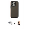 MARSİLYAN™- iPhone 13 Pro Max Kılıf Eksen Işık - Şeffaf Maxco Cam Ekran Koruyucu + Pers Alüminyum Kamera Lens - SABE