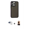 MARSİLYAN™- iPhone 13 Pro Max Kılıf Eksen Işık - Şeffaf Maxco Cam Ekran Koruyucu + Pers Alüminyum Kamera Lens - LT