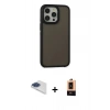 MARSİLYAN™- iPhone 13 Pro Max Kılıf Eksen Işık - Şeffaf Maxco Cam Ekran Koruyucu + Pers Alüminyum Kamera Lens - LT
