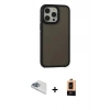 MARSİLYAN™- iPhone 13 Pro Max Kılıf Eksen Işık - Şeffaf Maxco Cam Ekran Koruyucu + Pers Alüminyum Kamera Lens - SABE