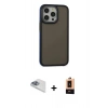 MARSİLYAN™- iPhone 13 Pro Max Kılıf Eksen Işık - Şeffaf Maxco Cam Ekran Koruyucu + Pers Alüminyum Kamera Lens - SABE