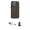 MARSİLYAN™- iPhone 13 Pro Max Kılıf Eksen Işık - Şeffaf Maxco Cam Ekran Koruyucu + Pers Alüminyum Kamera Lens - LT