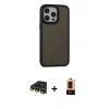 MARSİLYAN™- iPhone 13 Pro Max Kılıf Eksen Işık - Şeffaf Maxco Cam Ekran Koruyucu + Raze Metal Kamera Lens - GD