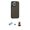 MARSİLYAN™- iPhone 13 Pro Max Kılıf Eksen Işık - Şeffaf Maxco Cam Ekran Koruyucu + Shine Kamera Lens Koruma Cam - MI