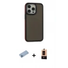MARSİLYAN™- iPhone 13 Pro Max Kılıf Eksen Işık - Şeffaf Maxco Cam Ekran Koruyucu + Shine Kamera Lens Koruma Cam - MI