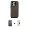 MARSİLYAN™- iPhone 13 Pro Max Kılıf Eksen Işık - Şeffaf Pasifik Cam Ekran Koruyucu + Neon Fosforlu Kamera Lens - BZ