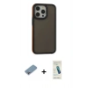 MARSİLYAN™- iPhone 13 Pro Max Kılıf Eksen Işık - Şeffaf Pasifik Cam Ekran Koruyucu + Gökkuşağı Shine Kamera Lens Koruma Cam