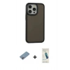 MARSİLYAN™- iPhone 13 Pro Max Kılıf Eksen Işık - Şeffaf Pasifik Cam Ekran Koruyucu + Gökkuşağı Shine Kamera Lens Koruma Cam