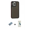 MARSİLYAN™- iPhone 13 Pro Max Kılıf Eksen Işık - Şeffaf Pasifik Cam Ekran Koruyucu + Gökkuşağı Shine Kamera Lens Koruma Cam