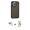 MARSİLYAN™- iPhone 13 Pro Max Kılıf Eksen Işık - Şeffaf Pasifik Cam Ekran Koruyucu + Pers Alüminyum Kamera Lens - GD
