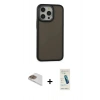 MARSİLYAN™- iPhone 13 Pro Max Kılıf Eksen Işık - Şeffaf Pasifik Cam Ekran Koruyucu + Pers Alüminyum Kamera Lens - GD