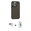 MARSİLYAN™- iPhone 13 Pro Max Kılıf Eksen Işık - Şeffaf Pasifik Cam Ekran Koruyucu + Pers Alüminyum Kamera Lens - GD