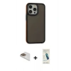 MARSİLYAN™- iPhone 13 Pro Max Kılıf Eksen Işık - Şeffaf Pasifik Cam Ekran Koruyucu + Pers Alüminyum Kamera Lens - GD
