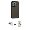 MARSİLYAN™- iPhone 13 Pro Max Kılıf Eksen Işık - Şeffaf Pasifik Cam Ekran Koruyucu + Pers Alüminyum Kamera Lens - LT