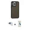 MARSİLYAN™- iPhone 13 Pro Max Kılıf Eksen Işık - Şeffaf Pasifik Cam Ekran Koruyucu + Pers Alüminyum Kamera Lens - LT