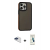 MARSİLYAN™- iPhone 13 Pro Max Kılıf Eksen Işık - Şeffaf Pasifik Cam Ekran Koruyucu + Pers Alüminyum Kamera Lens - LT