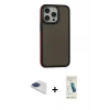 MARSİLYAN™- iPhone 13 Pro Max Kılıf Eksen Işık - Şeffaf Pasifik Cam Ekran Koruyucu + Pers Alüminyum Kamera Lens - LT