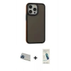 MARSİLYAN™- iPhone 13 Pro Max Kılıf Eksen Işık - Şeffaf Pasifik Cam Ekran Koruyucu + Rainbow Kamera Lens Koruma Cam - MI