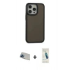 MARSİLYAN™- iPhone 13 Pro Max Kılıf Eksen Işık - Şeffaf Pasifik Cam Ekran Koruyucu + Rainbow Kamera Lens Koruma Cam - MI