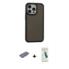 MARSİLYAN™- iPhone 13 Pro Max Kılıf Eksen Işık - Şeffaf Pasifik Cam Ekran Koruyucu + Mavi Renkli Kamera Lens Koruma Cam