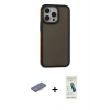 MARSİLYAN™- iPhone 13 Pro Max Kılıf Eksen Işık - Şeffaf Pasifik Cam Ekran Koruyucu + Renkli Kamera Lens Koruma Cam - PE