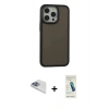 MARSİLYAN™- iPhone 13 Pro Max Kılıf Eksen Işık - Şeffaf Pasifik Cam Ekran Koruyucu + Pers Alüminyum Kamera Lens - SABE