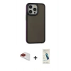 MARSİLYAN™- iPhone 13 Pro Max Kılıf Eksen Işık - Şeffaf Pasifik Cam Ekran Koruyucu + Pers Alüminyum Kamera Lens - KI