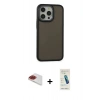 MARSİLYAN™- iPhone 13 Pro Max Kılıf Eksen Işık - Şeffaf Pasifik Cam Ekran Koruyucu + Pers Alüminyum Kamera Lens - KI