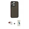 MARSİLYAN™- iPhone 13 Pro Max Kılıf Eksen Işık - Şeffaf Pasifik Cam Ekran Koruyucu + Pers Alüminyum Kamera Lens - KI