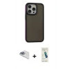 MARSİLYAN™- iPhone 13 Pro Max Kılıf Eksen Işık - Şeffaf Pasifik Cam Ekran Koruyucu + Pers Alüminyum Kamera Lens - SABE