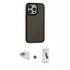 MARSİLYAN™- iPhone 13 Pro Max Kılıf Eksen Işık - Şeffaf Pasifik Cam Ekran Koruyucu + Pers Alüminyum Kamera Lens - SABE