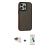 MARSİLYAN™- iPhone 13 Pro Max Kılıf Eksen Işık - Şeffaf Pasifik Cam Ekran Koruyucu + Pers Alüminyum Kamera Lens - KI