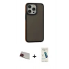 MARSİLYAN™- iPhone 13 Pro Max Kılıf Eksen Işık - Şeffaf Pasifik Cam Ekran Koruyucu + Rainbow Kamera Lens Koruma Cam - KI
