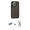 MARSİLYAN™- iPhone 13 Pro Max Kılıf Eksen Işık - Şeffaf Pasifik Cam Ekran Koruyucu + Renkli Kamera Lens Koruma Cam - YL
