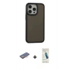 MARSİLYAN™- iPhone 13 Pro Max Kılıf Eksen Işık - Şeffaf Pasifik Cam Ekran Koruyucu + Renkli Kamera Lens Koruma Cam - TU