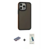 MARSİLYAN™- iPhone 13 Pro Max Kılıf Eksen Işık - Şeffaf Pasifik Cam Ekran Koruyucu + Renkli Kamera Lens Koruma Cam - TU