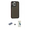 MARSİLYAN™- iPhone 13 Pro Max Kılıf Eksen Işık - Şeffaf Pasifik Cam Ekran Koruyucu + Renkli Kamera Lens Koruma Cam - YL