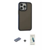 MARSİLYAN™- iPhone 13 Pro Max Kılıf Eksen Işık - Şeffaf Pasifik Cam Ekran Koruyucu + Renkli Kamera Lens Koruma Cam - YL