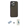 MARSİLYAN™- iPhone 13 Pro Max Kılıf Eksen Işık - Şeffaf Pasifik Cam Ekran Koruyucu + Shine Kamera Lens Koruma Cam - MI