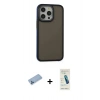 MARSİLYAN™- iPhone 13 Pro Max Kılıf Eksen Işık - Şeffaf Pasifik Cam Ekran Koruyucu + Shine Kamera Lens Koruma Cam - MI