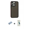 MARSİLYAN™- iPhone 13 Pro Max Kılıf Eksen Işık - Şeffaf Pasifik Cam Ekran Koruyucu + Shine Kamera Lens Koruma Cam - MI