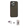MARSİLYAN™- iPhone 13 Pro Max Kılıf Eksen Işık - Siyah Bilvis 3D Cam Ekran Koruyucu + Pers Alüminyum Kamera Lens - GI