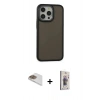 MARSİLYAN™- iPhone 13 Pro Max Kılıf Eksen Işık - Siyah Bilvis 3D Cam Ekran Koruyucu + Pers Alüminyum Kamera Lens - GD