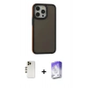 MARSİLYAN™- iPhone 13 Pro Max Kılıf Eksen Işık - Siyah Bilvis 5in1 3D Magic Cam Ekran Koruyucu + Shine Kamera Lens - GD