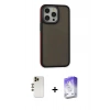 MARSİLYAN™- iPhone 13 Pro Max Kılıf Eksen Işık - Siyah Bilvis 5in1 3D Magic Cam Ekran Koruyucu + Shine Kamera Lens - GD