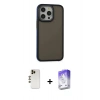 MARSİLYAN™- iPhone 13 Pro Max Kılıf Eksen Işık - Siyah Bilvis 5in1 3D Magic Cam Ekran Koruyucu + Shine Kamera Lens - GD