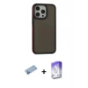 MARSİLYAN™- iPhone 13 Pro Max Kılıf Eksen Işık - Siyah Bilvis 5in1 3D Magic Cam Ekran Koruyucu + Mavi Shine Kamera Lens Koruma Cam