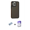 MARSİLYAN™- iPhone 13 Pro Max Kılıf Eksen Işık - Siyah Bilvis 5in1 3D Magic Cam Ekran Koruyucu + Mavi Shine Kamera Lens Koruma Cam