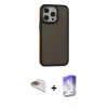MARSİLYAN™- iPhone 13 Pro Max Kılıf Eksen Işık - Siyah Bilvis 5in1 3D Magic Cam Ekran Koruyucu + Pers Alüminyum Kamera Lens - GD
